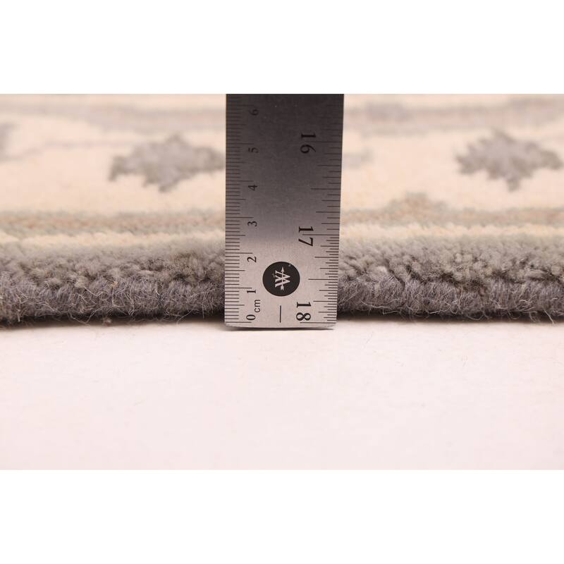 ECARPETGALLERY Hand-knotted Royal Oushak Grey Wool Rug - 2'6 x 12'0