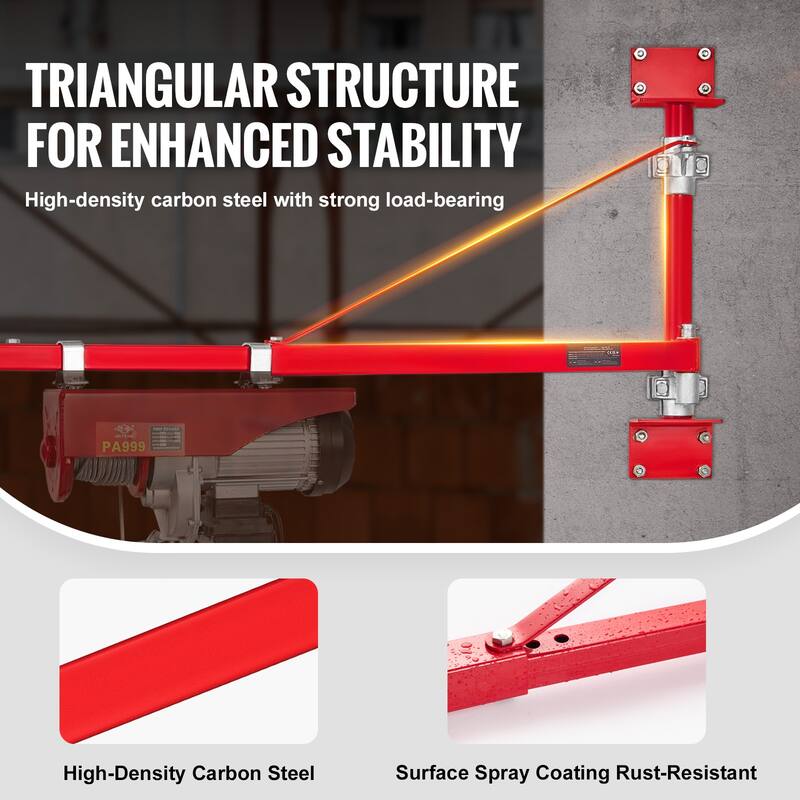 Electric Hoist Support Arm Winch Hoist Arm for Workshop, Garage - 660 lbs Max