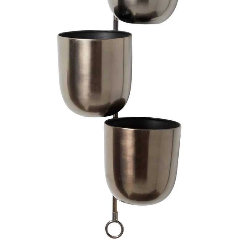Metal Indoor Outdoor Layered Indoor Outdoor Wall Planter - Gold, Silver, Black, White - Roche River Decor