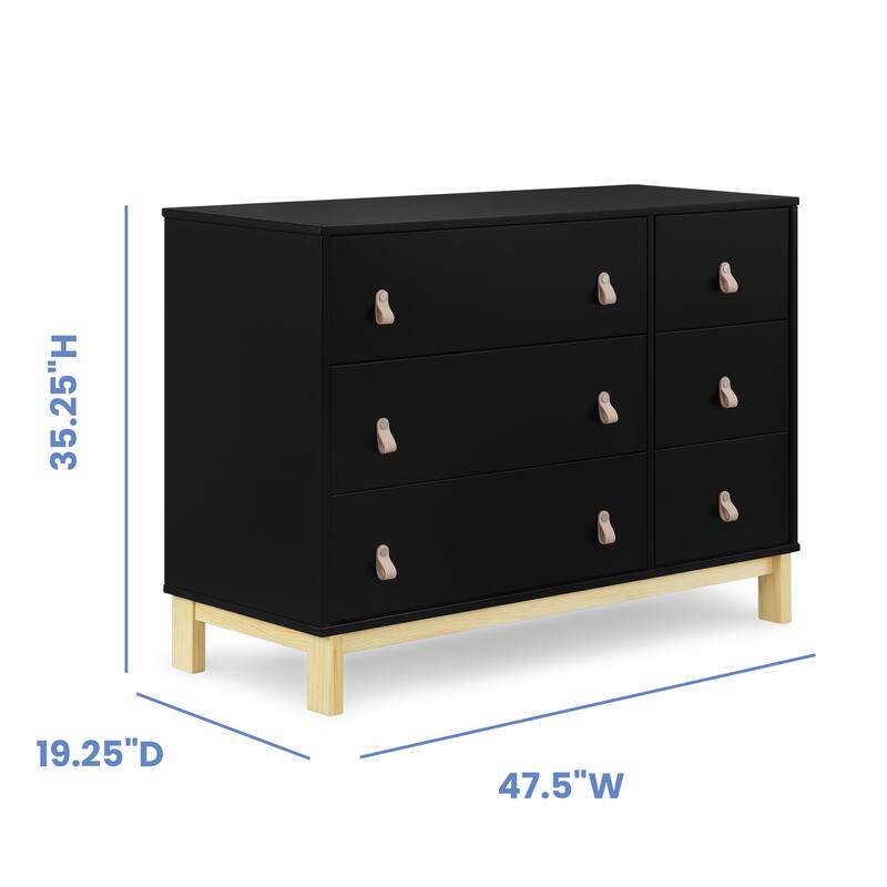 Legacy 6 Drawer Dresser with Leather Pulls and Interlocking Drawers