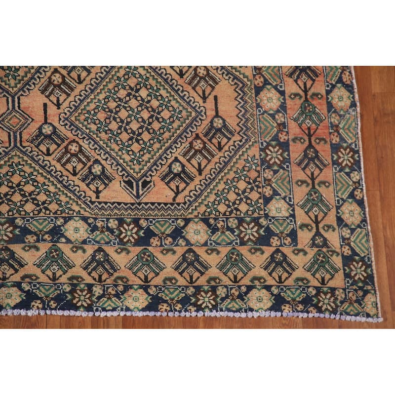 Bakhtiari Persian Vintage Area Rug Handmade Living Room Wool Carpet - 6'8"x 9'6"
