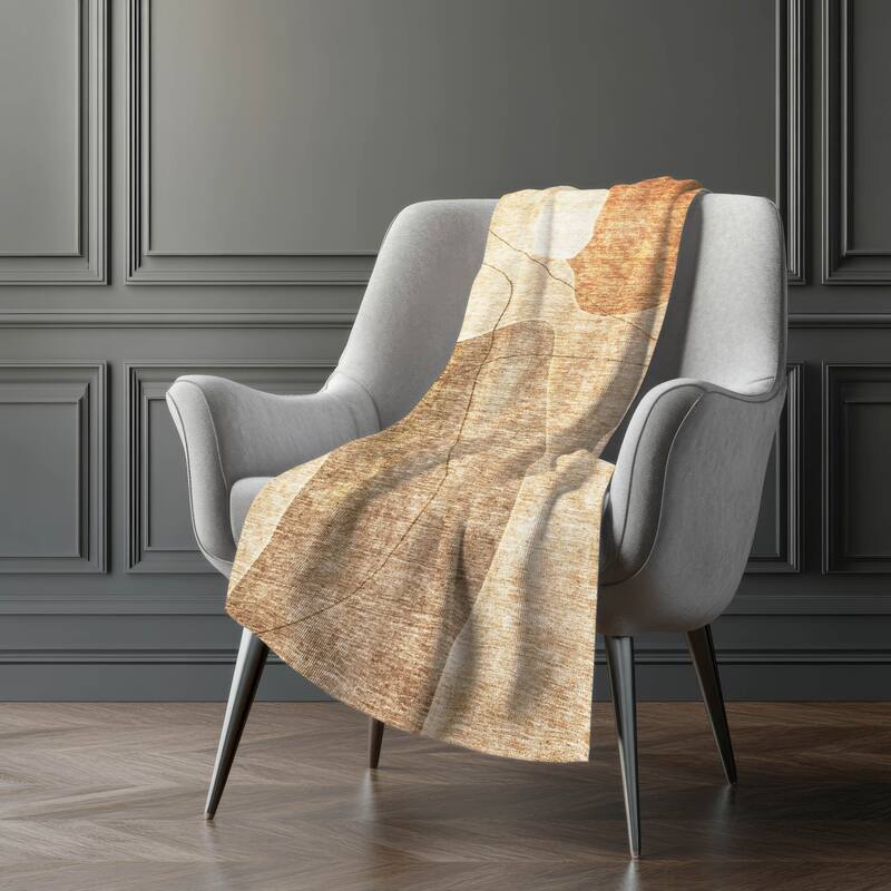 Premium Machine Washable Abstract Contemporary Sherpa Throw Blanket