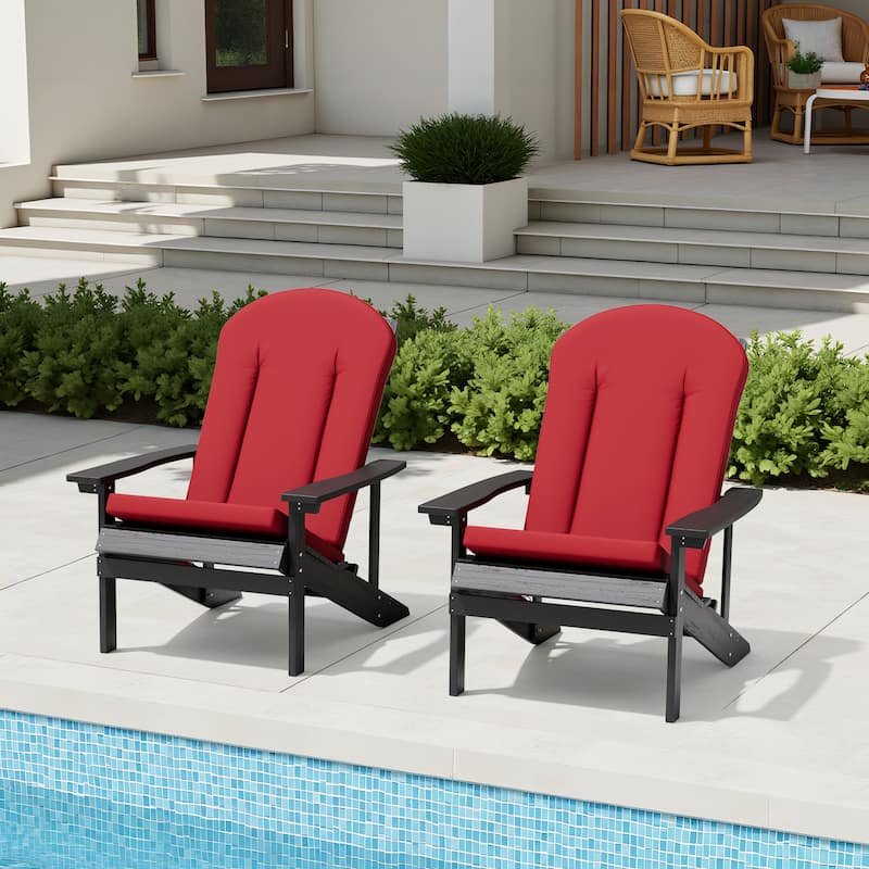 Pellebant Outdoor Adirondack Chairs Cushion High Back - CHILI - Set of 2
