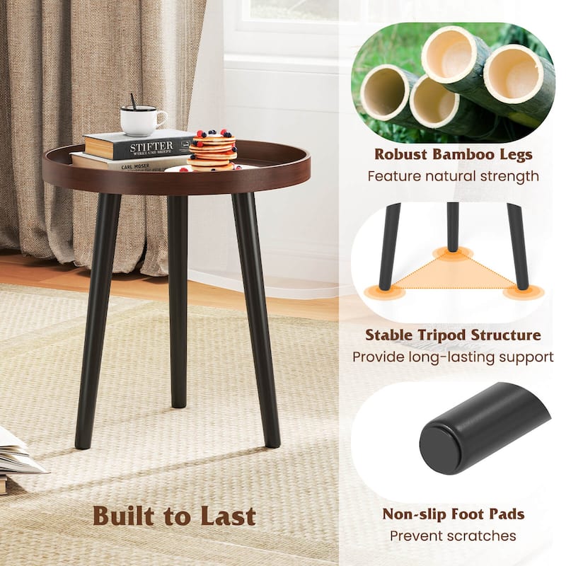 Costway 1/2 PCS Round Side Table Sofa Coffee End Accent Table