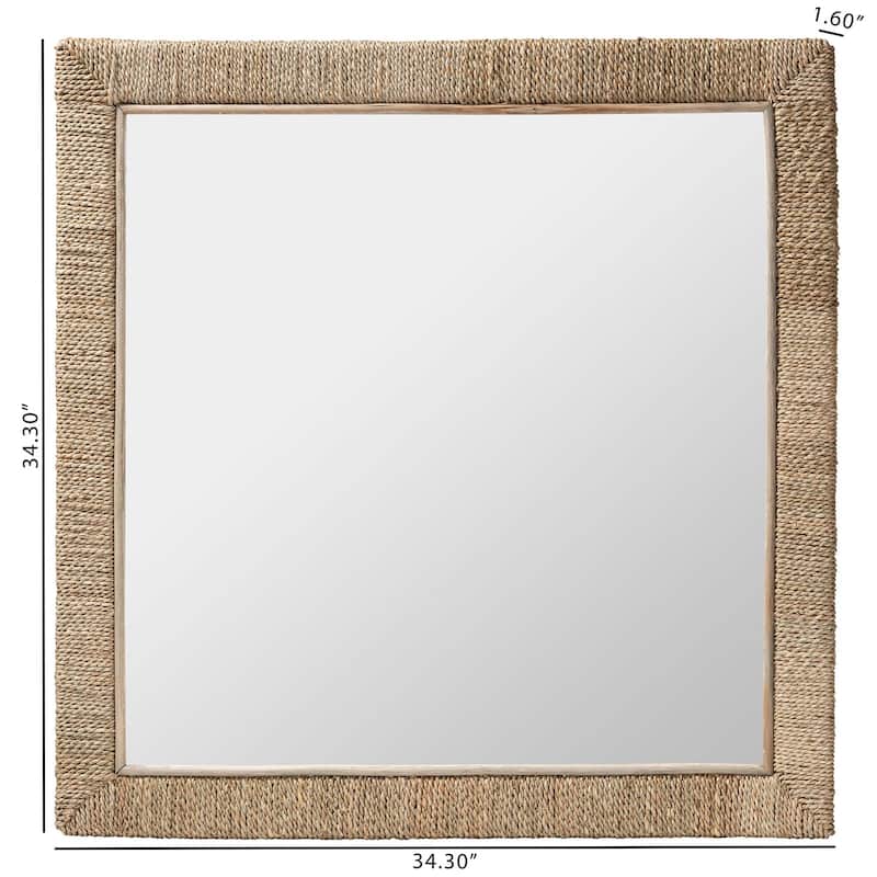 Geralyn Japandi Natural Seagrass Wall Mirror