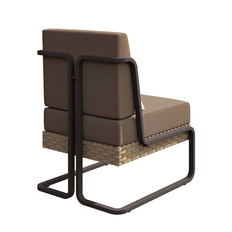 Corvus Akrotiri Outdoor Wicker Club Chair Set (Set of 2) with Olefin Cushions