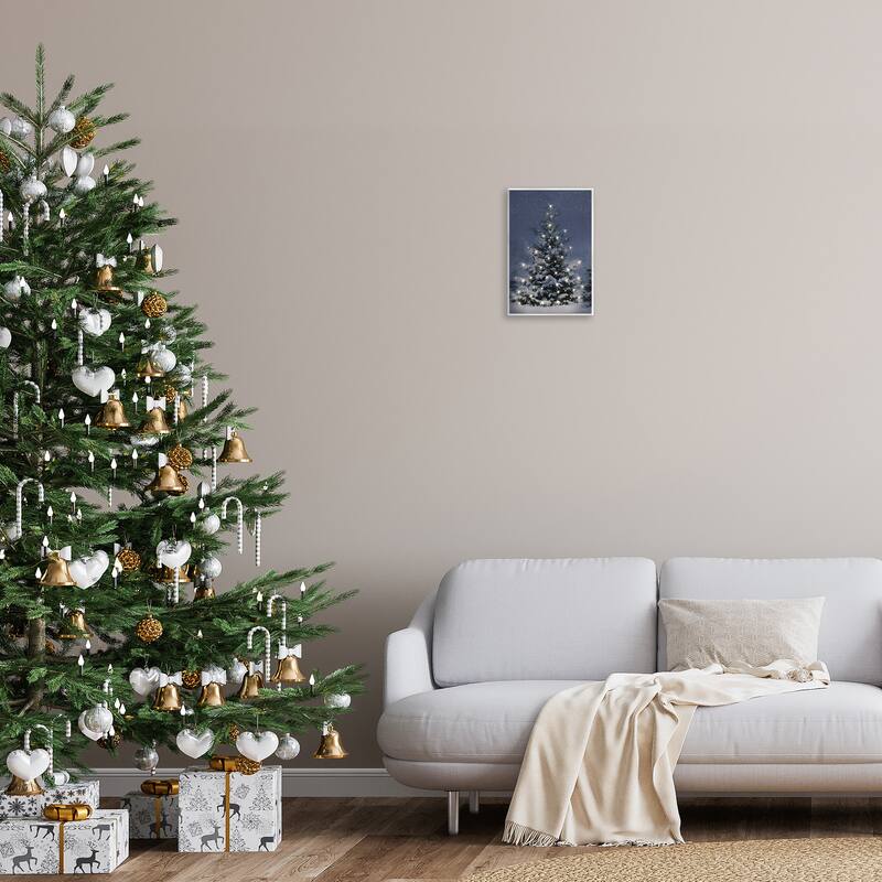 Stupell Snowy Nighttime Christmas Tree Wall Plaque Art Design By Lori Deiter