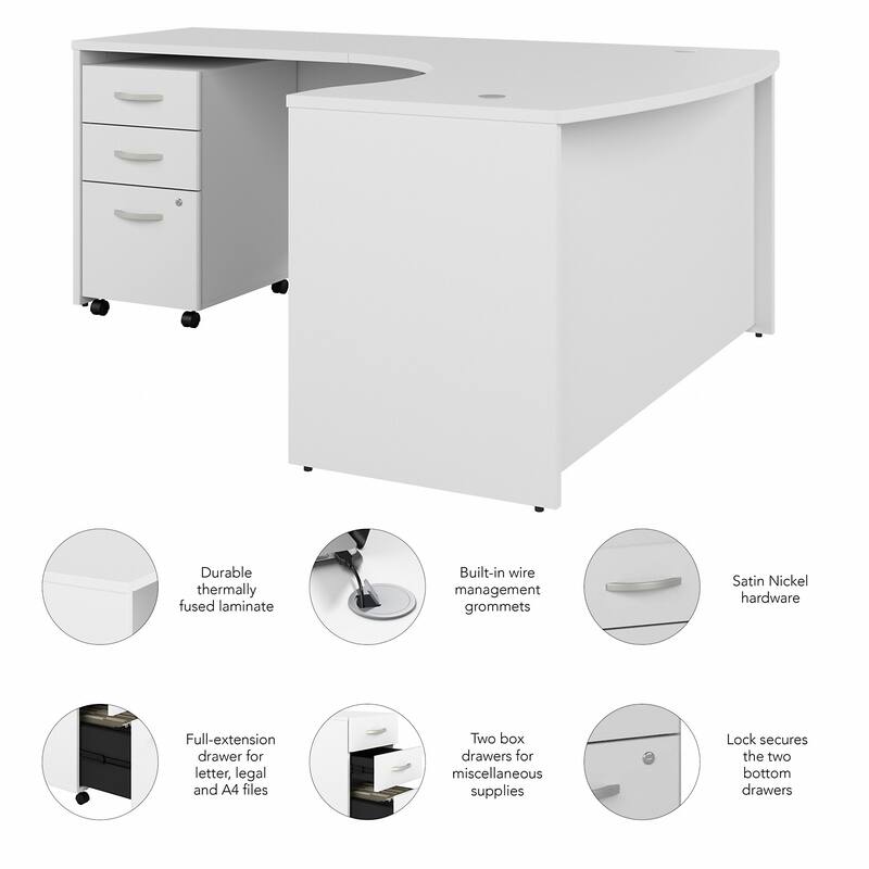 Studio C 60W Left Hand L Desk with Drawers by Bush Business Furniture