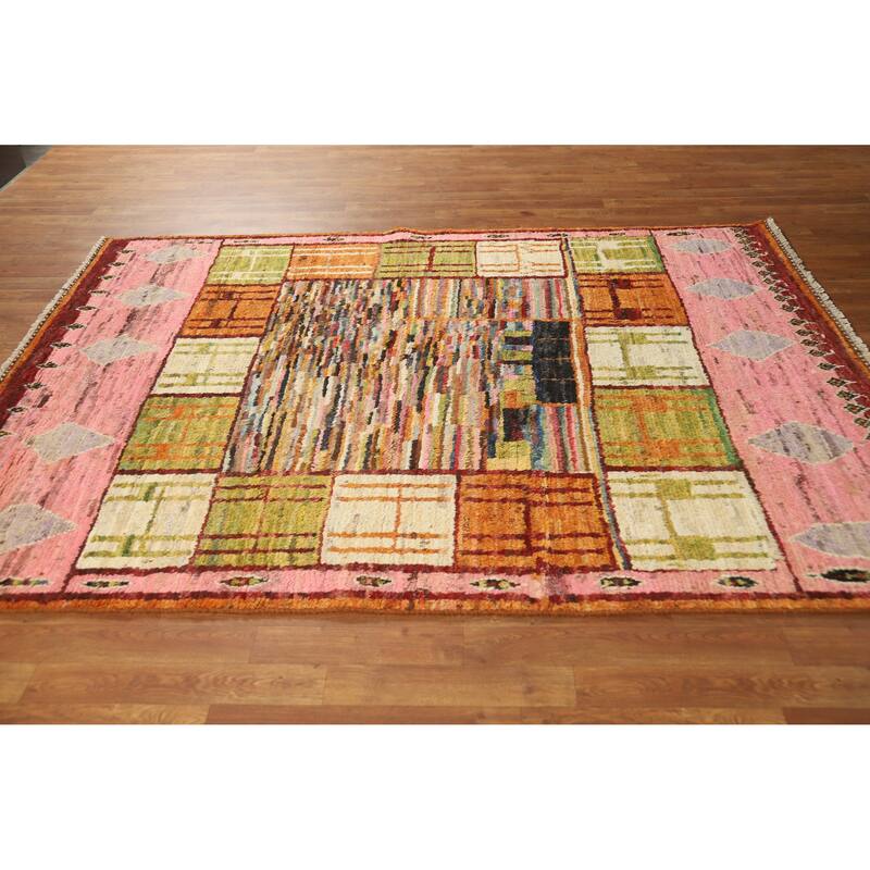 Moroccan Tribal Oriental Area Rug Handmade Bedroom Wool Carpet - 5'8" x 7'11"