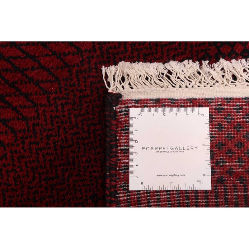 ECARPETGALLERY Hand-knotted Finest Silk Shadow Dark Red Wool Rug - 10'0 x 14'3