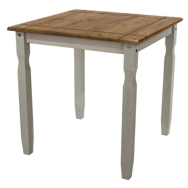 Wood Dining Table Corona Collection | Furniture Dash - Gray wash color stain, top in antique brown color.