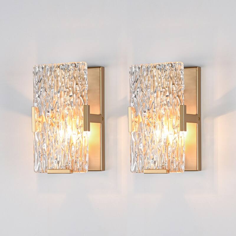 KAWOTI Glam 1- Light Wall Sconce with Textured Glass Shade
