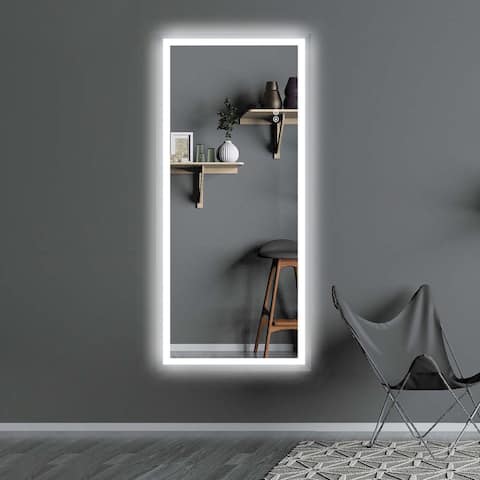 ExBrite LED Full Length Lighted Mirror,Wall Mounted Hanging,Dimmable Lights