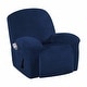 preview thumbnail 7 of 19, Enova Home Real Velvet Spandex Recliner Chair Slipcover with Elastic Bottom Side Pocket Dark Blue