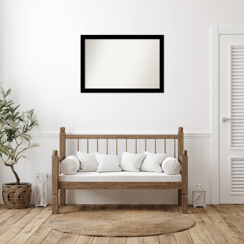 Basic Narrow Non-Beveled Wood Framed Wall Mirror