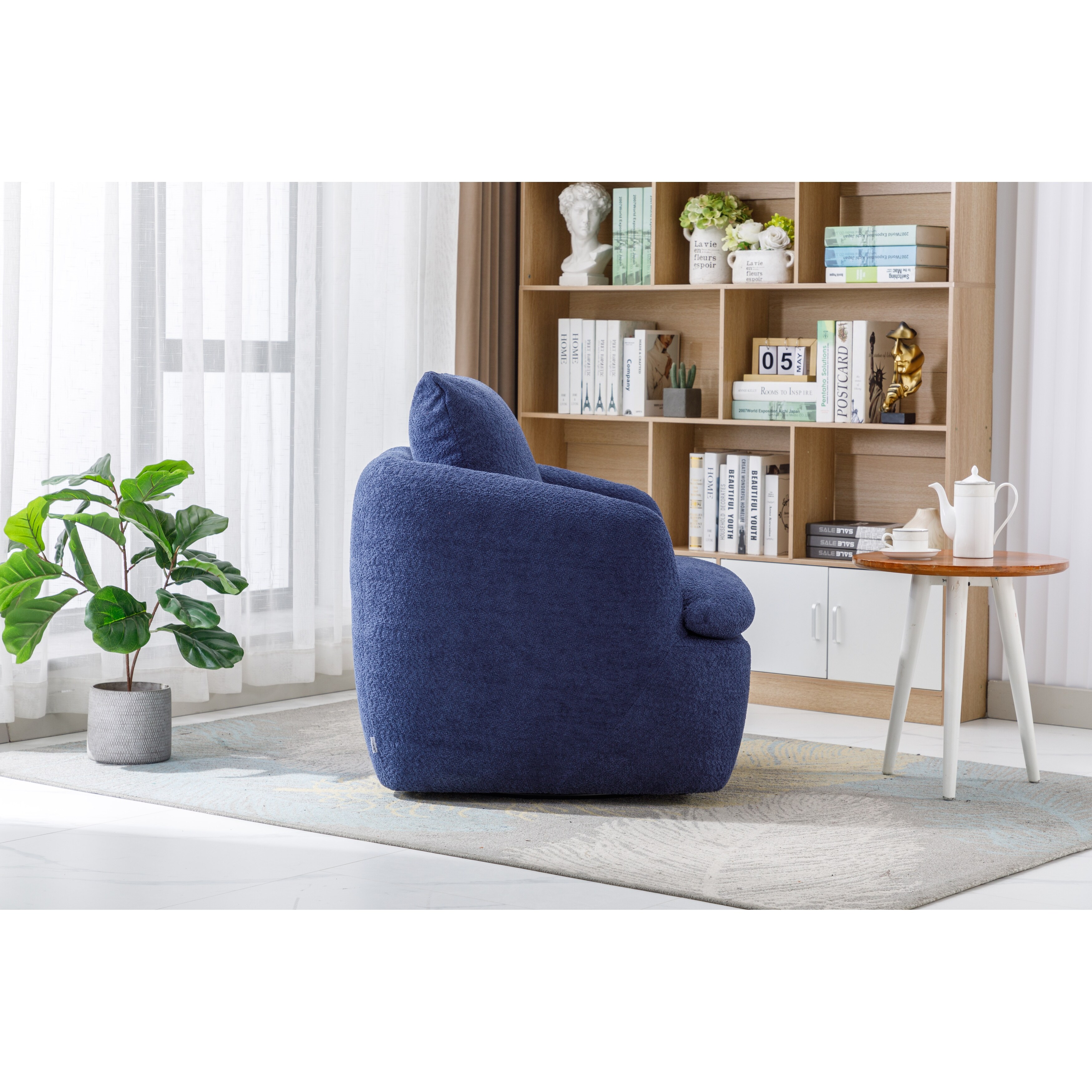 Navy barrel hotsell swivel chair