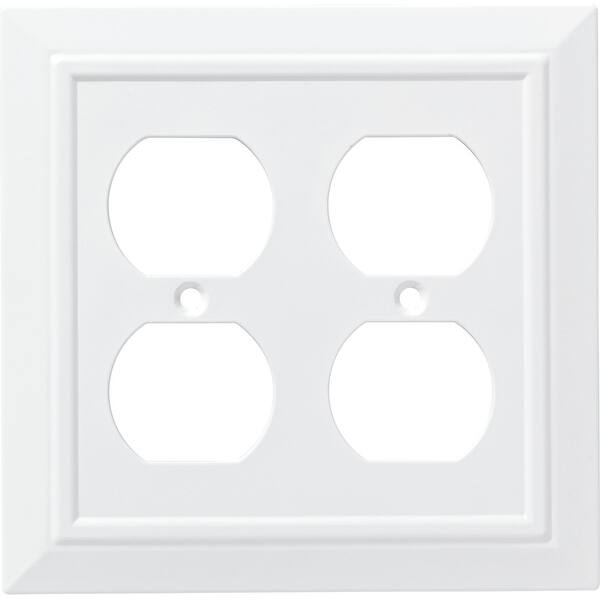 slide 2 of 5, Franklin Brass W35247-C Classic Architecture Double Duplex Outlet Wall - Pure White