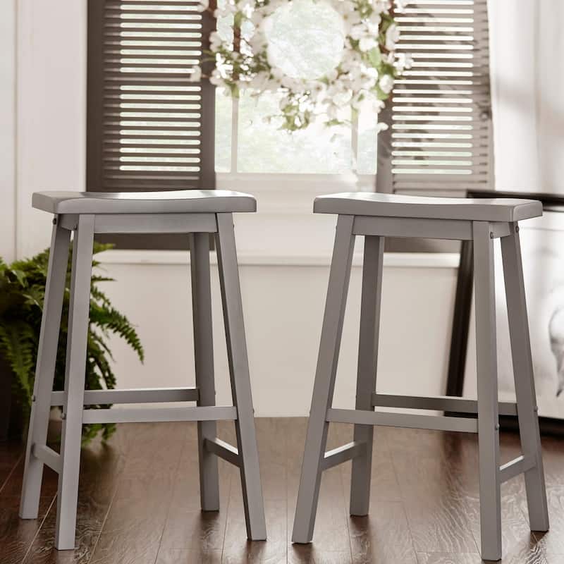 Salvador Saddle 29-inch Counter Height Backless Stools (Set of 2) by iNSPIRE Q Bold