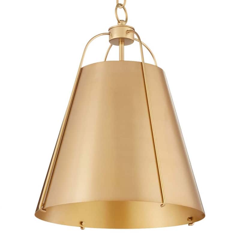 Quorum International 861-1 Ellen 15" Wide Pendant - Studio White / Aged Brass