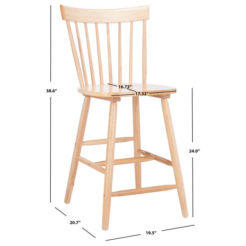 SAFAVIEH Biddie 24-inch Spindle Farmhouse Counter Stool (Set of 2) - 20" W x 21" D x 39" H - 20"W x 21"D x 39"H
