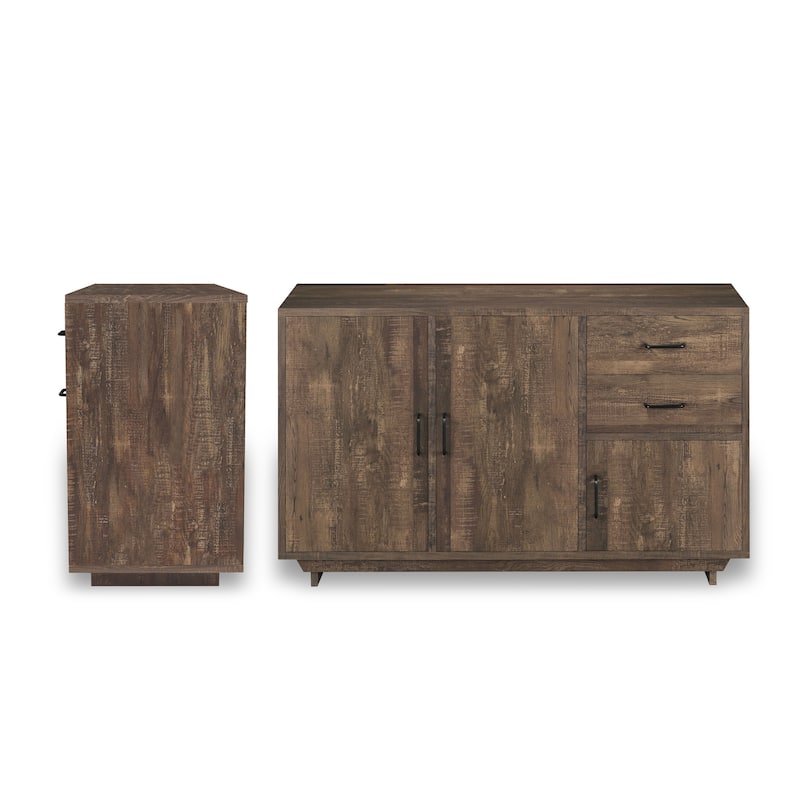 DH BASIC Rustic Reclaimed Oak 48" Sideboard Buffet by Denhour