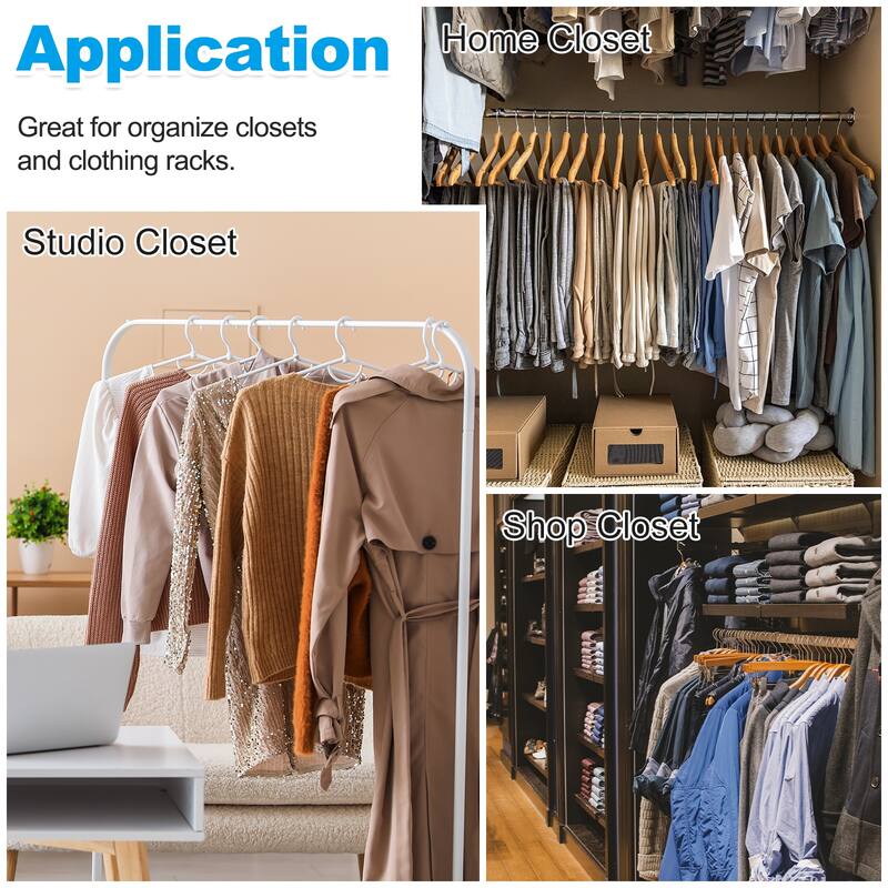 Rectangle Clothes Dividers for Hanging Clothes, 40 Pack 8 Sizes - White