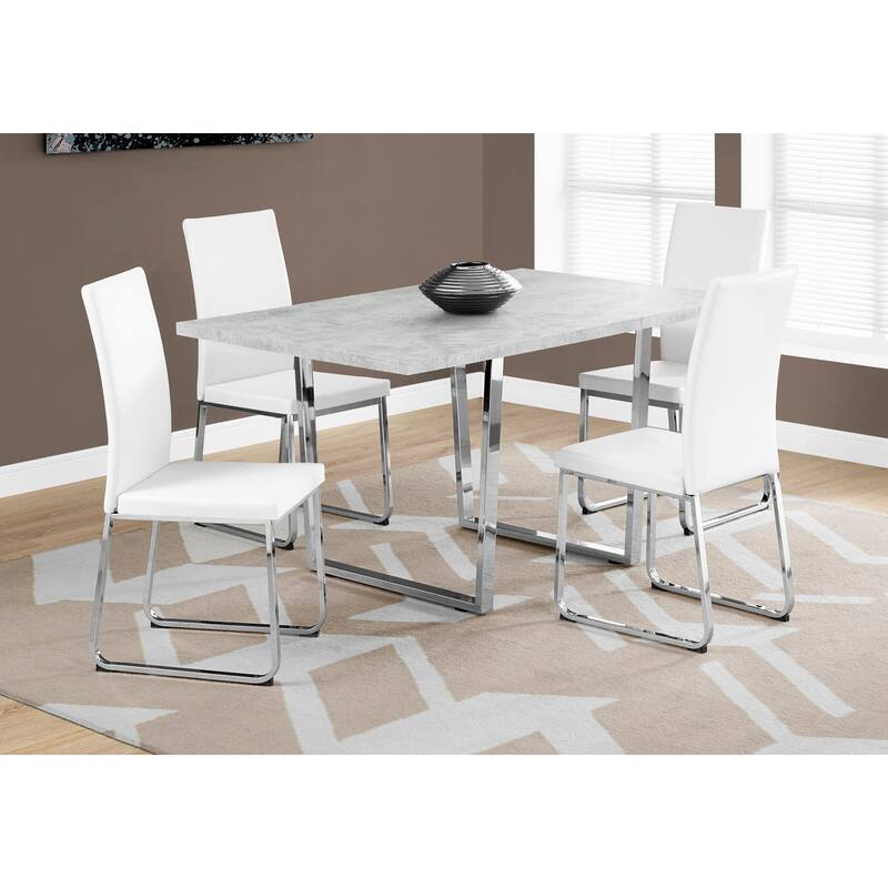 Dining Table, Rectangular, Kitchen, Dining Room, Chrome Metal