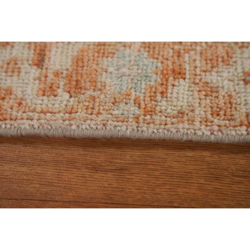Geometric Oushak Turkish Traditional Oriental Wool Rug Hand-knotted - 1'11" x 3'10"