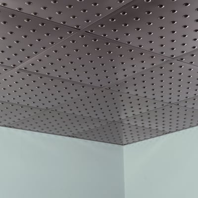 FASÄDE Dome Decorative Vinyl 2ft x 2ft Lay in Ceiling Panel in Brushed Nickel (5 Pack)