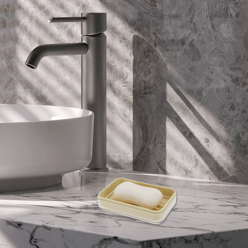 Waterproof with Cover Soap Holder for Bathroom 5.35"x3.54"x2.01" 1 Pc - White