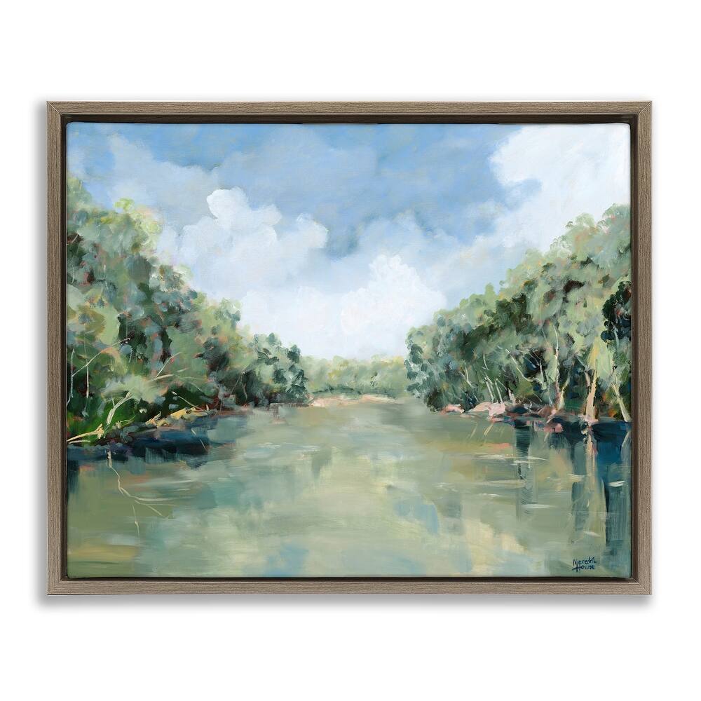 Stupell Serene Reflective Nature Framed Floater Canvas Wall Art Design By Meredith Howse