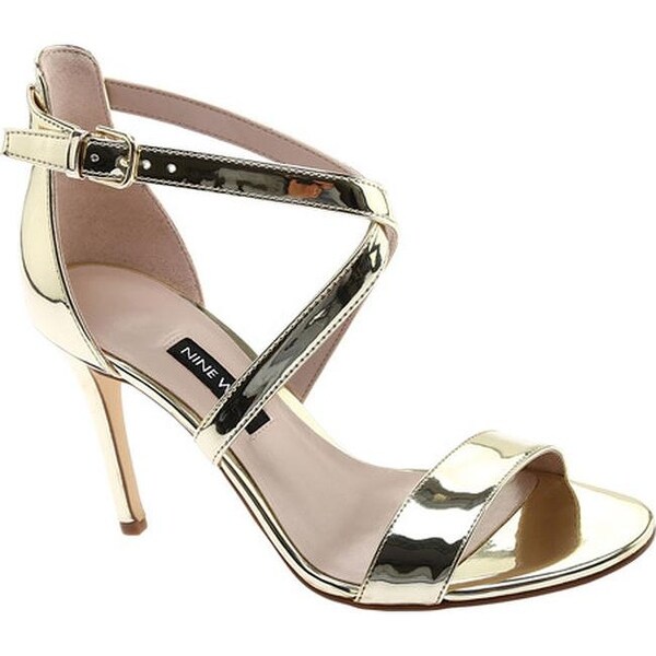 nine west gold sandals heels