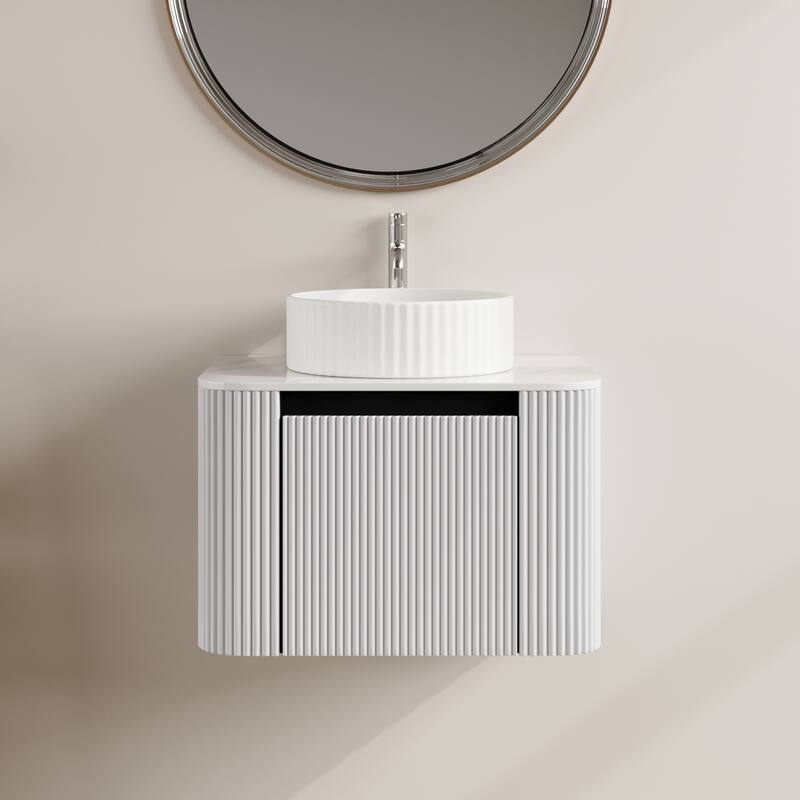 28" Modern Floating Bathroom Vanities with Sink, White