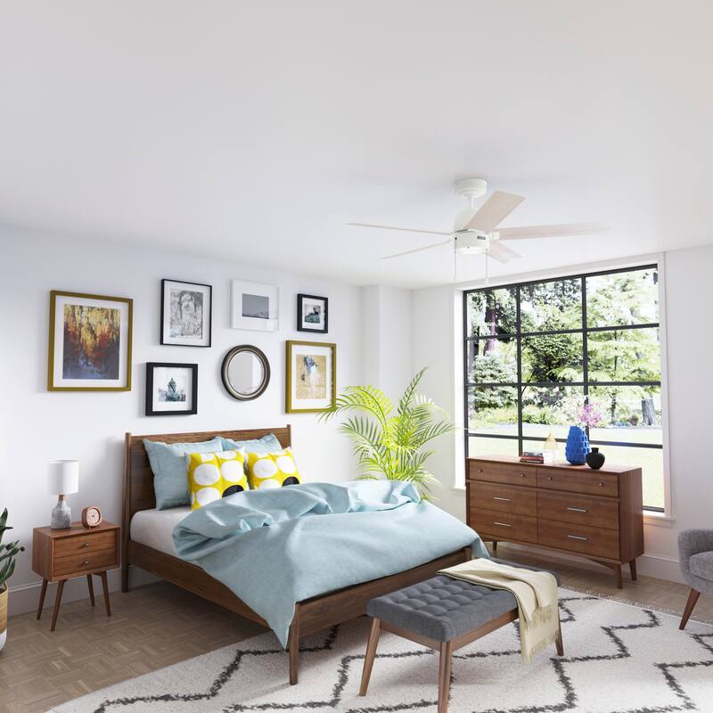 Hunter Erling Ceiling Fan with LED Light Kit and Pull Chain - Modern Rustic, Transitional