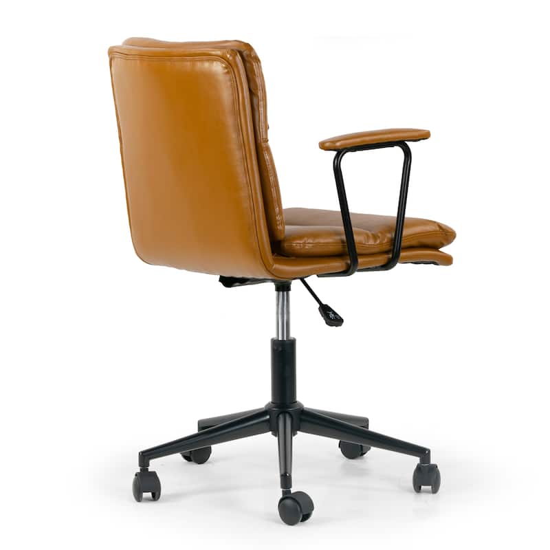 Avalee Cappuccino Faux Leather Adjustable Height Swivel Office Chair