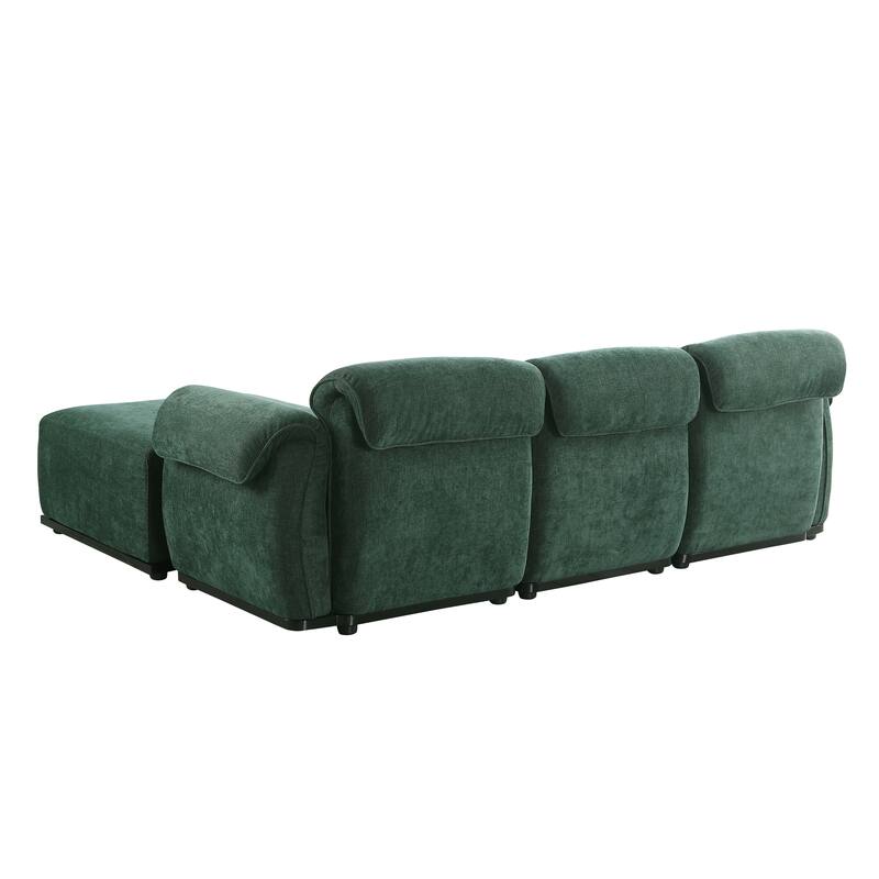 93" 4-Seater Chenille Modular Sofa - Fashionable Sectional with Iron Frame for Living Room