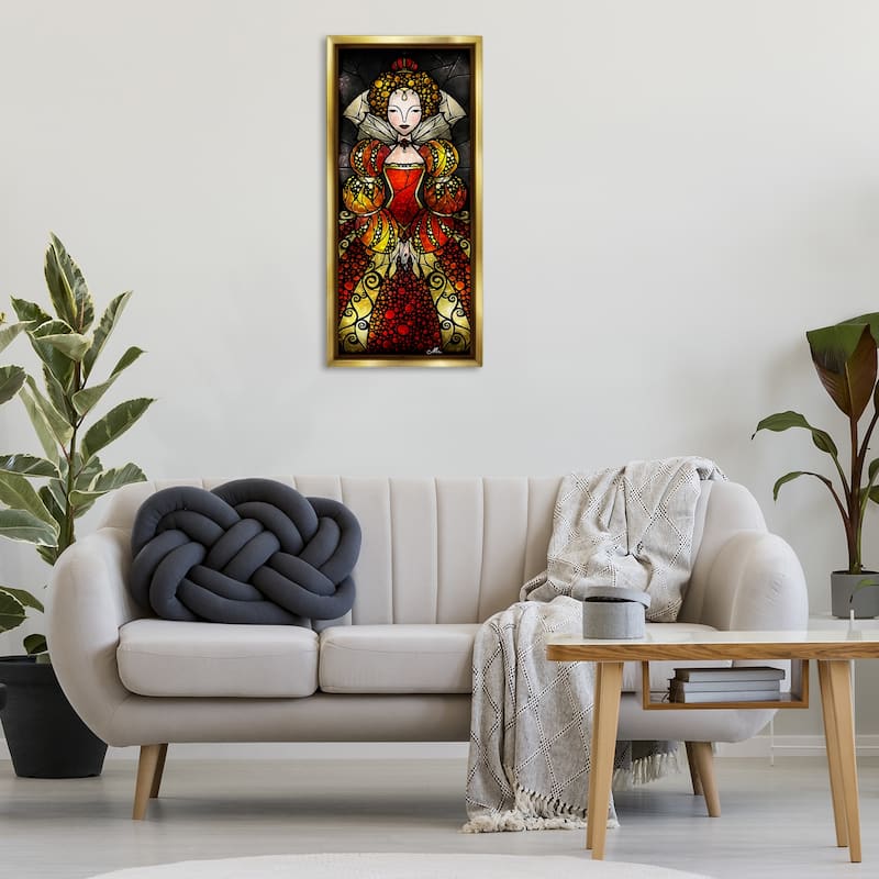 Stupell Royal Elizabeth I Portrait Framed Floater Canvas Wall Art Design By Mandie Manzano