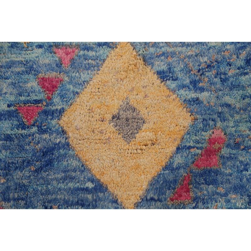 Tribal Moroccan Oriental Wool Area Rug Hand-knotted Home Decor Carpet - 5'11" x 9'6"
