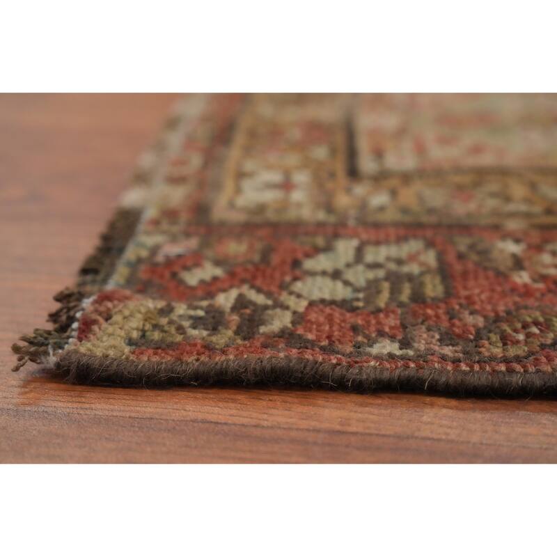 Hand Knotted Oriental 100% Wool Carpet Traditional All-Over Multi-Colored Senneh Runner Rug - 14' 1'' X 2' 11''