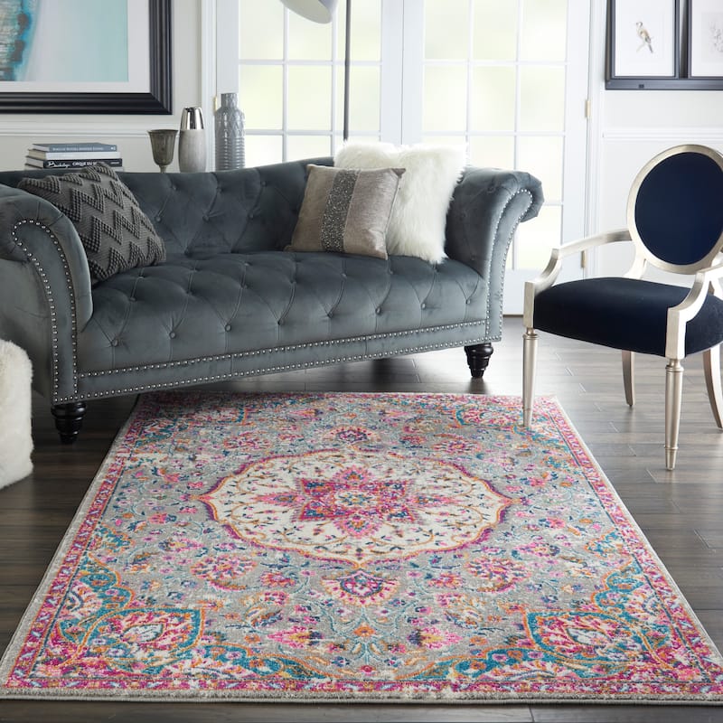 Nourison Cayuga Medallion Area Rug - 3'9" x 5'9" - Grey/Multi - Rectangle