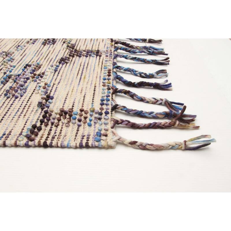 ECARPETGALLERY Braid weave Sienna Light Khaki Wool Rug - 5'0 x 8'0