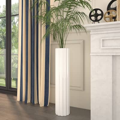 Modern White Handmade Tall Ceramic Floor Vase