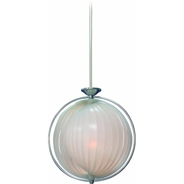 Volume Lighting V1943 3-Light Bowl Shaped 25.5" Height Pendant with Alabaster Glass Shade - Chrome