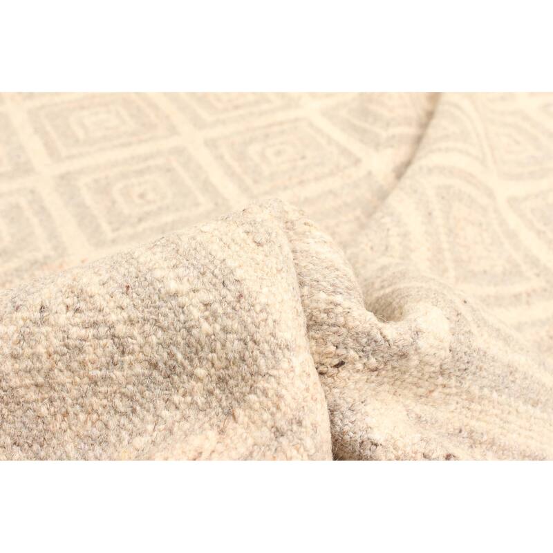 ECARPETGALLERY Flat-Weave Ankara FW Cream Wool Kilim - 5'4 x 7'6