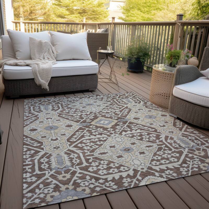 Machine Washable Indoor/ Outdoor Chantille Traditional Rug