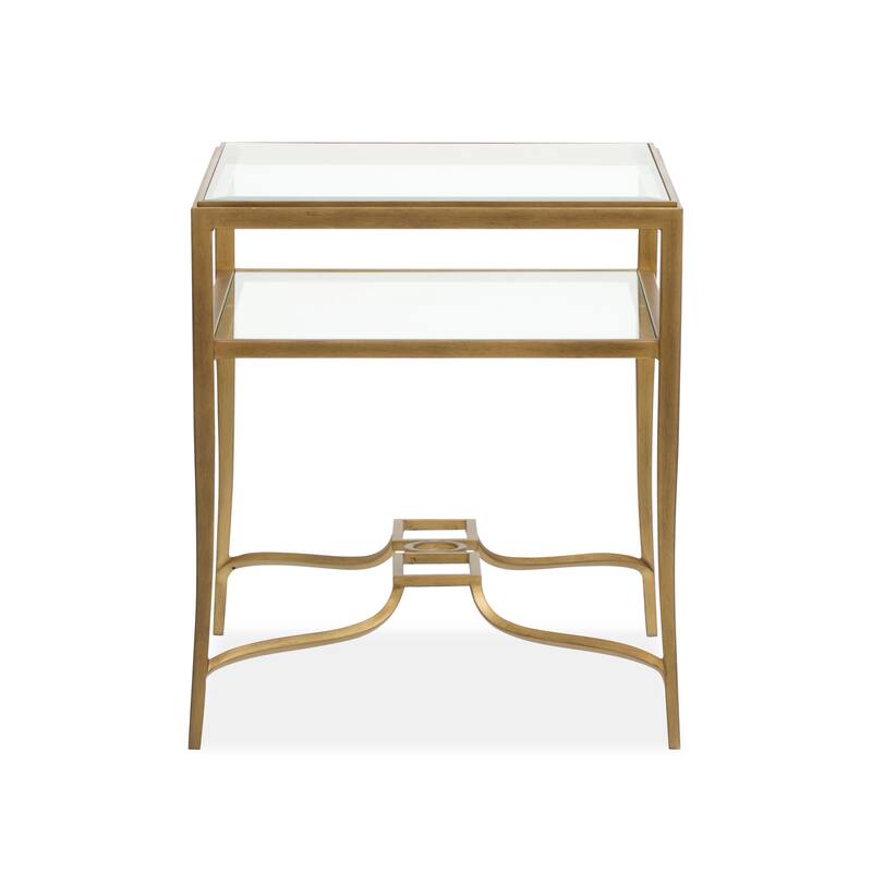 Magnussen Home Lorena Burnished Brass Rectangular End Table - 22''W x 26''D x 24''H