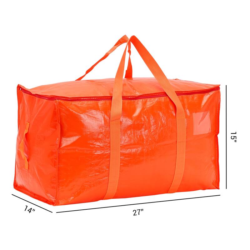 1 Pcs Clothes Storage Bags with Handles, Moving Bags for Organizing Clothing, Comforters, Closet Organizers and Storage - Orange
