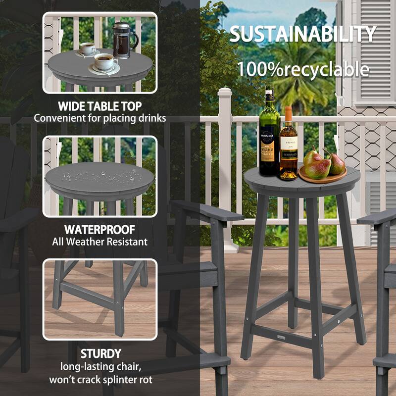 Clihome HIPS Outdoor Bar Height Bistro Table
