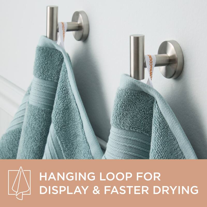 TOWN & COUNTRY EVERYDAY 4-Piece Solid Dobby Border Washcloth Set, 13x13-Inch, 100% Cotton