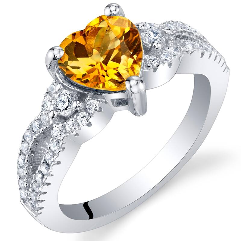 Sterling Silver 1 ct Citrine Birthstone Ring